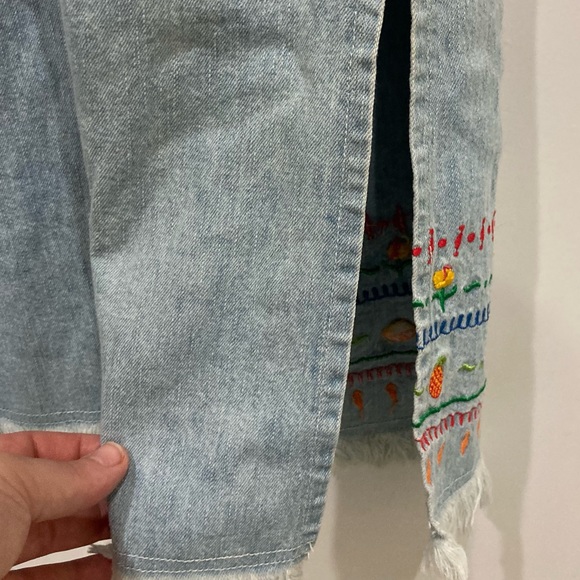Vintage Demin Studio Ease Woman size 16 denim 2-pc set with summery embroidery - Picture 7 of 16